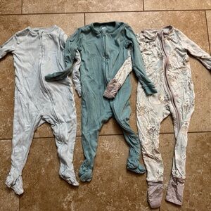 Lot of Boys Footed Zip Pajamas Onsies
